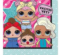 Unique Party 79941 - Tovaglioli di carta LOL Surprise, 12,7 cm, confezione da 16