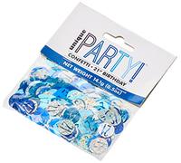 Unique Party 83838 - Coriandoli per il 21° Compleanno - 14 g - Compleanno Glitz Blu e Argento