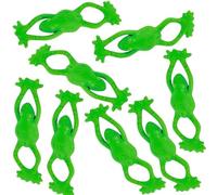 Unique Party 84720 - Regalini per Feste - Rane Elastiche Volanti Verde - Confezione da 8