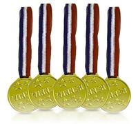 Unique Party 84771 - Regalini per Feste - Medaglie d'Oro - Confezione da 5