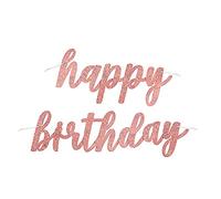 Unique Party 84833 - Striscione con Lettere di Compleanno - 84 cm - Compleanno Glitz Oro Rosa - Set di 2