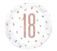 Unique Party 84900 - Palloncino Compleanno - 45 cm - 18° Compleanno - Compleanno Glitz Oro Rosa