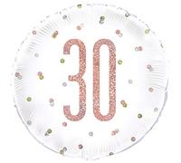Unique Party 84902 - Palloncino Compleanno - 45 cm - 30° Compleanno - Compleanno Glitz Oro Rosa