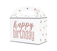 Unique Party 84942 - Scatole per Bomboniere - Compleanno Glitz Oro Rosa - Confezione da 6