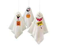 Unique Party 88048 - Decorazioni da Appendere per Halloween Fantasma, Confezione da 3