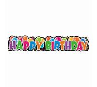 Unique Party 90012 - Striscione da 1.4m "Happy Birthday" Snodato con Palloncini