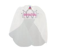 Unique Party Bride to Be Tiara e velo (taglia unica) (bianco)