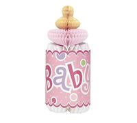 Unique Party - Decorazione in carta per Baby Shower a forma di biberon (Taglia unica) (Rosa)