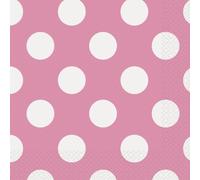 Unique Party- Dots Paper Napkins Tovaglioli di Carta in Set, Rosa (Shocking), 16 Unità (Confezione da 1), 30431
