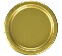 Unique Party- Piatti per Feste, 20 Pezzi, Colore Dorati, Pacco, 33244