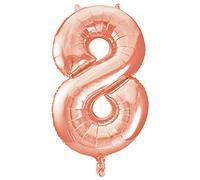 Unique Party - Supershape - Palloncino a forma di numero - 86 cm (2) (Rosa dorato)