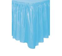 Unique Party- TableSkirt Gonna Plastificata da Tavola, Blu (Celeste), 73 cm x 4.26 m, 50403