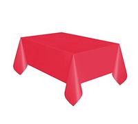 Unique Party, tovaglia di plastica rettangolare riutilizzabile , Red, taglia unica