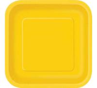 Unique Piatti di carta quadrati da dessert, 17,8 cm, giallo girasole, 12 pezzi