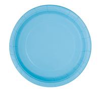 Unique-Piatti Ecologici in Carta-23 cm-Colore Celesti-Confezione da 16, Light Blue, 30899EU