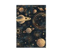 Unique Planet Stars Black and Gold Simple Line bandiere da giardino all'aperto banner di Pasqua per la decorazione del patio 28x40 doppio lato
