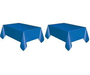 Unique- Plastic Tablecover Rectangle Tovaglia Plastificata, Tinta Unita, Blu Reale, 274 L x 137 W centimeters, 5085 (Confezione da 2)