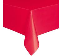 Unique- Plastic Tablecover Rectangle Tovaglia Plastificata, Tinta Unita, Rossa, Confezione da 1, 5094