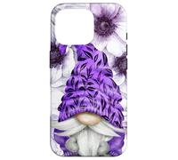 Unique Purple Gnome With Lilac Anemones Floral Aesthetic Custodia per iPhone 16 Pro