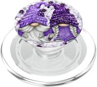 Unique Purple Gnome With Lilac Anemones Floral Aesthetic PopSockets PopGrip per MagSafe