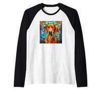 Unique Rhodesian Ridgeback Mosaic Art for Women Cute Dog Mom Maglia con Maniche Raglan
