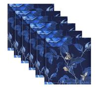 Unique Rose Flower Royal Blue Heavy Cloth Tovaglioli a scacchi set di 6 50,8 x 50,8 cm servilletas para boda