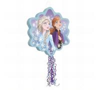 Unique- Snowflake-Shaped Drum Pinata | Anna And Elsa | 1 Pc. Frozen 2 Disney Tirare la Corda, Multicolore, 66445