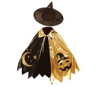 Unique Style: This witch cloak has a creative design that combines stars, | Unique Style: This witch cloak has a creative design that combines stars, moons, and witch imagery for a fantasy-filled Hal