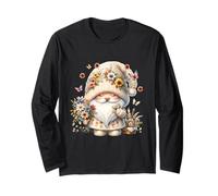 Unique Summer GNOME Graphic for Flower Lovers Cute Butterfly Maglia a Manica