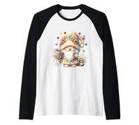 Unique Summer GNOME Graphic for Flower Lovers Cute Butterfly Maglia con Maniche Raglan