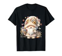 Unique Summer GNOME Graphic for Flower Lovers Cute Butterfly Maglietta