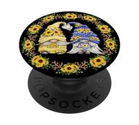 Unique Sunflower Gnome Graphic For Spring And Summer Floral PopSockets PopGrip Adesivo