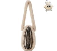 Unique Sunflower Seed Bag,Fun Plush Crossbody Bag,Cute Soft Shoulder Purse,Fashion Strap Bag for Women Girls Gift