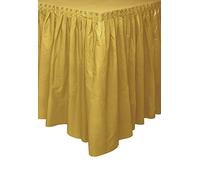 Unique- TableSkirt Gonna Plastificata da Tavola, Tinta Unita, Oro, 37 cm x 4.3 m, 50064