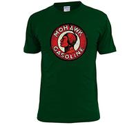 Unique Tees Mens Mohawk Gasoline Vintage Motor Oil T Shirt Verde bottiglia XL