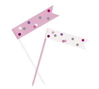 Unique- Topper per Cupcake-Compleanno Glitz Rosa e Argento, Pink & Silver, 83927