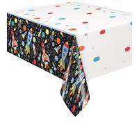 Unique- Tovaglia di Plastica-2,13 m x 1,37 m-Festa nello Spazio Esterno, Grey, 7