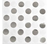 Unique- Tovaglioli di Carta a Pois-13 cm-Lamina Argento-Confezione da 16, Pois, Silver, 32301