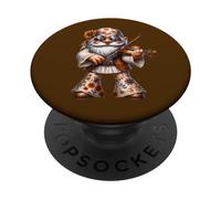 Unique Violin Gnome In Boho Hippie Pants Groovy Flower Power PopSockets PopGrip Adesivo
