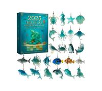 Unique Xmas Countdown Calendar Sea Glass Style Decor Festive Holiday Countdown Present for Beach House Holiday