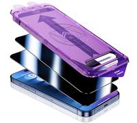 UniqueMe 2025 Nuova Versione 2 Pack Privacy Pellicola Protettiva per iPhone 15 Pro Max, Anti Spia Pellicola Vetro Temperato, Rimozione Automatica Della Polvere, 9D Copertura, Allineamento Automatico