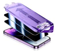 UniqueMe 2025 Nuova Versione 2 Pack Privacy Pellicola Protettiva per iPhone 16e/13/13 Pro/14, con Telaio di Allineamento Automatico, Anti Spia Pellicola, Rimozione Automatica Della Polvere