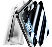 UniqueMe 360° Privacy Pellicola Protettiva per iPhone 15/14 Pro, con Telaio di Allineamento Automatico, Pellicola Privacy a 4 Vie, Installazione Rapida, Rimozione Automatica Della Polvere, 2 Pack