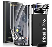 UniqueMe 4 Pezzi Pellicola Protettiva per Google Pixel 8 Pro Pellicola, 2 Pezzi per Google Pixel 8 Pro EPU Pellicola e 2 Pezzi Fotocamera, Senza Bolle, HD Trasparente