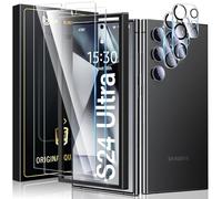 UniqueMe 4 Pezzi Pellicola Protettiva per Samsung Galaxy S24 Ultra, 2 Pezzi Pellicola Vetro Temperato per S24 Ultra e 2 Pezzi Protezione Fotocamera, Durezza 9H, Resistente ai Graffi, Bubble Proof