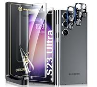 UniqueMe 5 Pezzi Pellicola Protettiva per Samsung S23 Ultra Pellicola, 2 Pezzi per Samsung S23 Ultra EPU Pellicola e 3 Pezzi Fotocamera, Senza Bolle, HD Trasparente