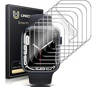 UniqueMe 8 Pezzi TPU Pellicola Protettiva per Apple Watch Serie 6 40 mm, Senza Bolle, Trasparente HD Schermo Protettivo Facile, con Kit D'Installazione, Anti-Scratch