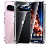 UniqueMe Compatibile con Google Pixel 9 Pro XL Custodia, 5-in-1 Set Custodia per Google Pixel 9 Pro XL Case Cover Protection, 1 Custodia & 2 Vetro Temperato & 2 Fotocamera Protettiva - Trasparente