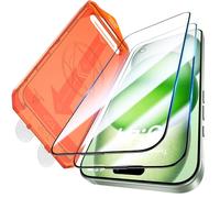 UniqueMe Pellicola Protettiva per iPhone 15, 2 Pezzi per iPhone 15 Pellicola Vetro Temperato, Auto Guarigione, Rimozione Automatica Della Polvere, Installazione Facile e Veloce