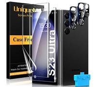 UniqueMe Pellicola Protettiva per Samsung S23 Ultra Pellicola, 2 Pezzi per Samsung S23 Ultra EPU Pellicola e 2 Pezzi per S23 Ultra Fotocamera, Senza Bolle, HD Trasparente
